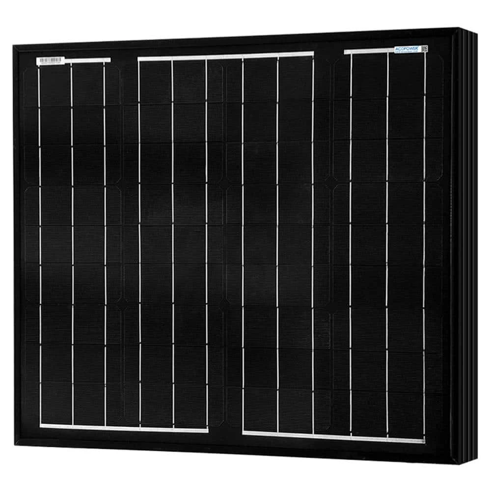 50-Watt 12-Volt All Black Mono Solar Panel, Compatible with Portable Chest Fridge Freezer Cooler Panel by ACOPower