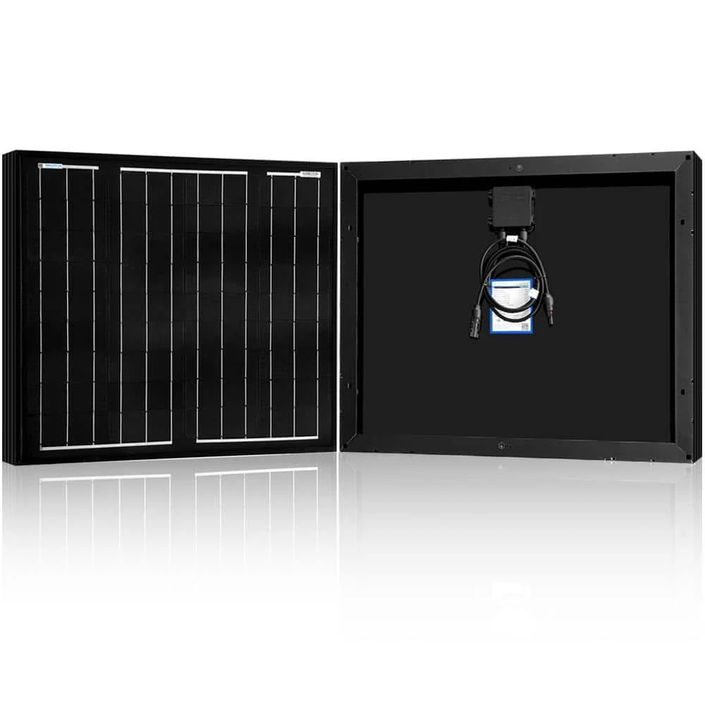 50-Watt 12-Volt All Black Mono Solar Panel, Compatible with Portable Chest Fridge Freezer Cooler Panel by ACOPower - Image 2