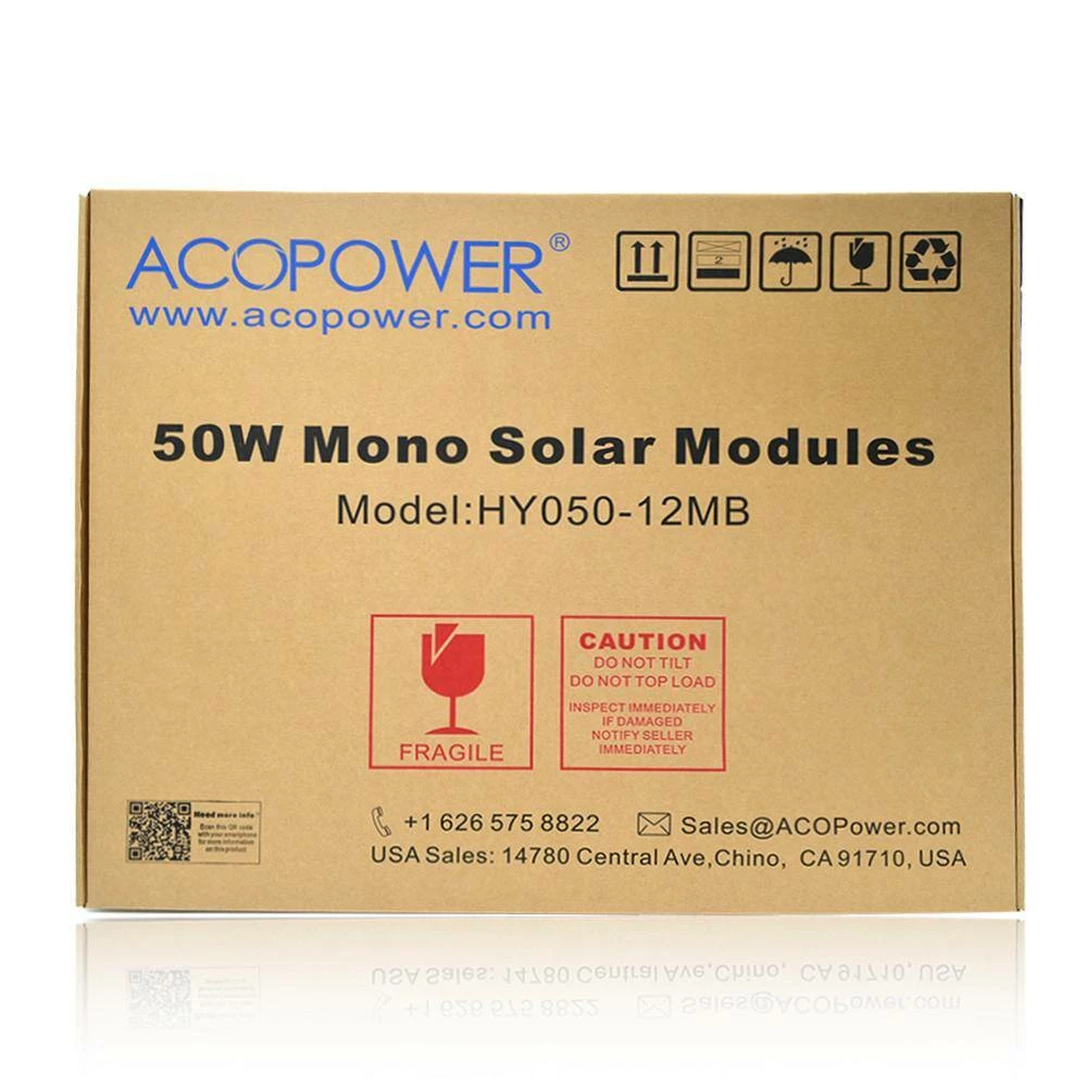 50-Watt 12-Volt All Black Mono Solar Panel, Compatible with Portable Chest Fridge Freezer Cooler Panel by ACOPower - Image 6