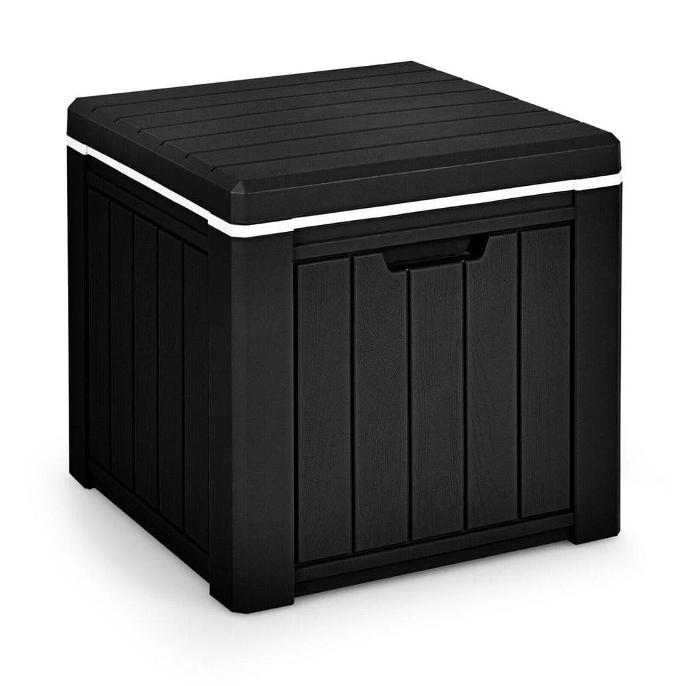 Patio 10 Gallon Ice Cube Cooler Box Table Stool Storage W/Handle Black by Gymax