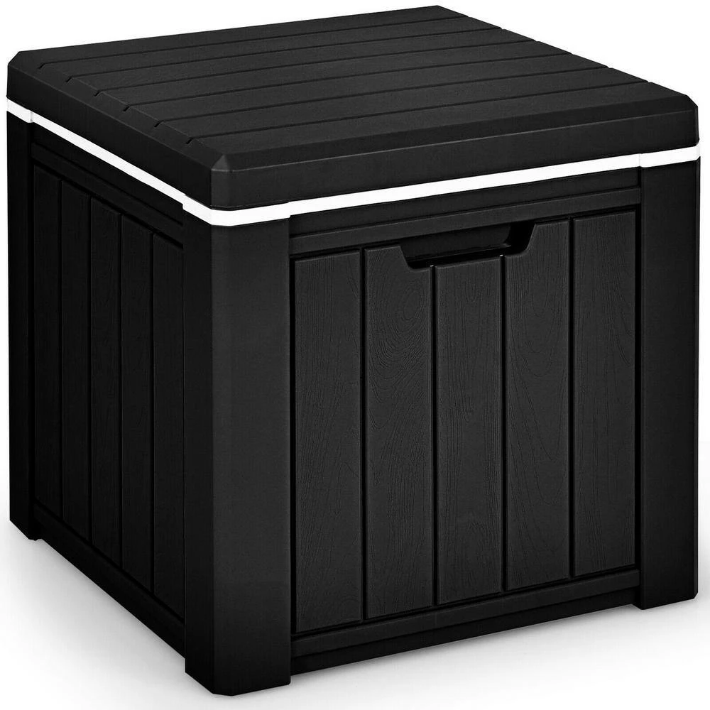 Patio 10 Gallon Ice Cube Cooler Box Table Stool Storage W/Handle Black by Gymax - Image 8