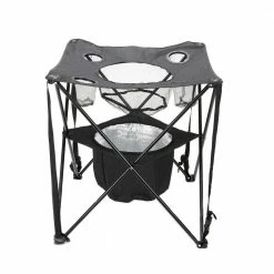 5 Qt. Capacity Tailgating Table Collapsible Folding Camping Table with Insulated Cooler, Food Basket and Travel Bag by Mind Reader