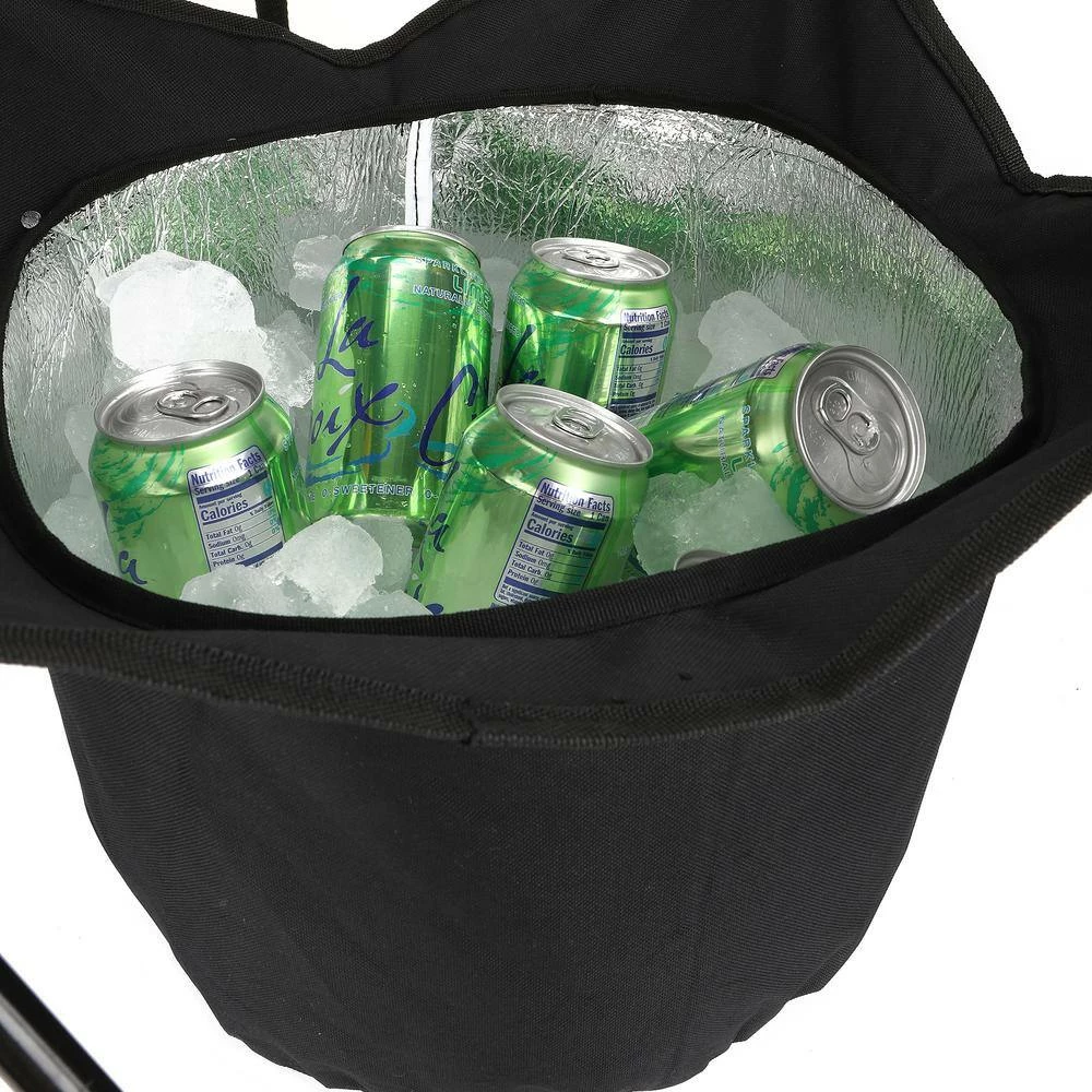 5 Qt. Capacity Tailgating Table Collapsible Folding Camping Table with Insulated Cooler, Food Basket and Travel Bag by Mind Reader - Image 2