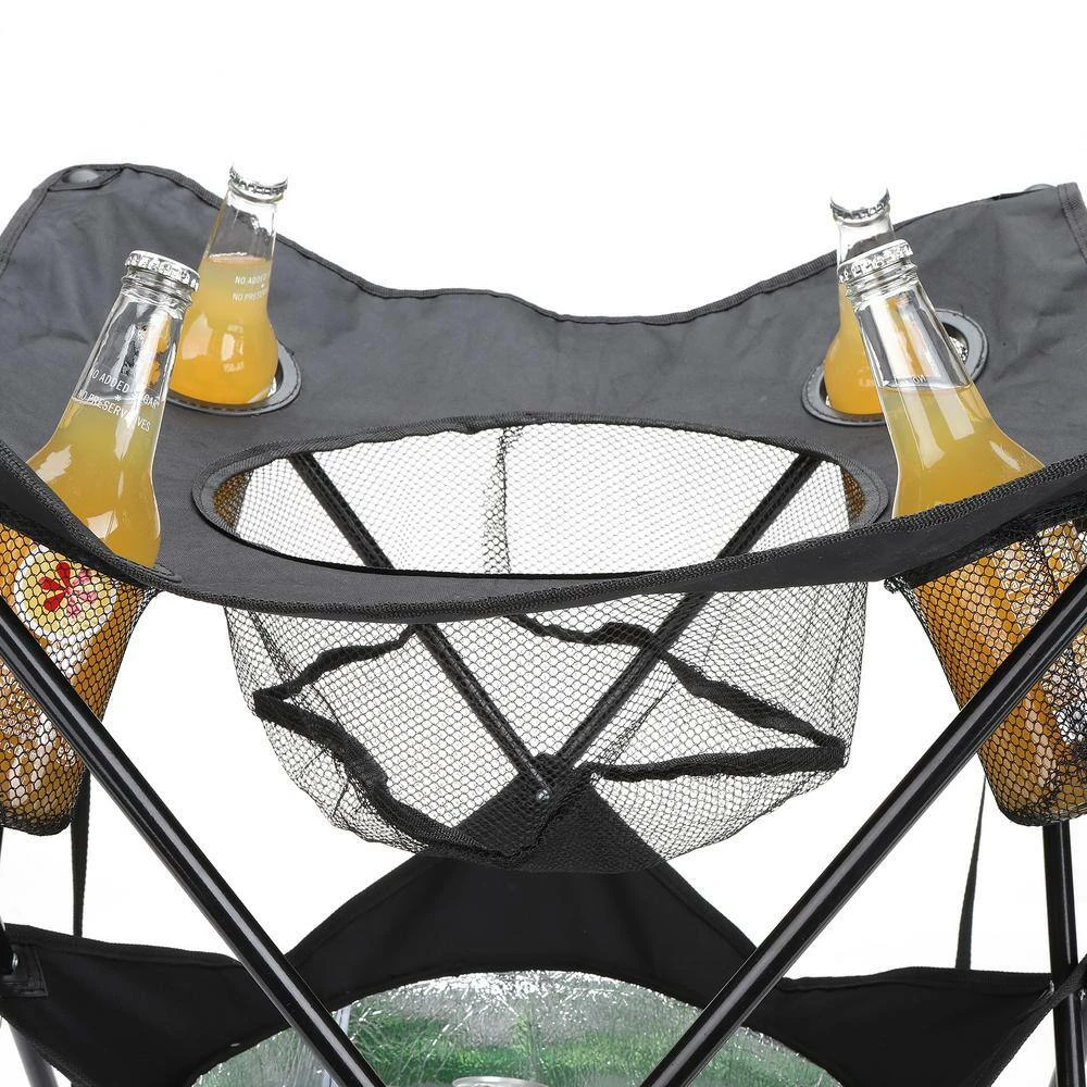 5 Qt. Capacity Tailgating Table Collapsible Folding Camping Table with Insulated Cooler, Food Basket and Travel Bag by Mind Reader - Image 6