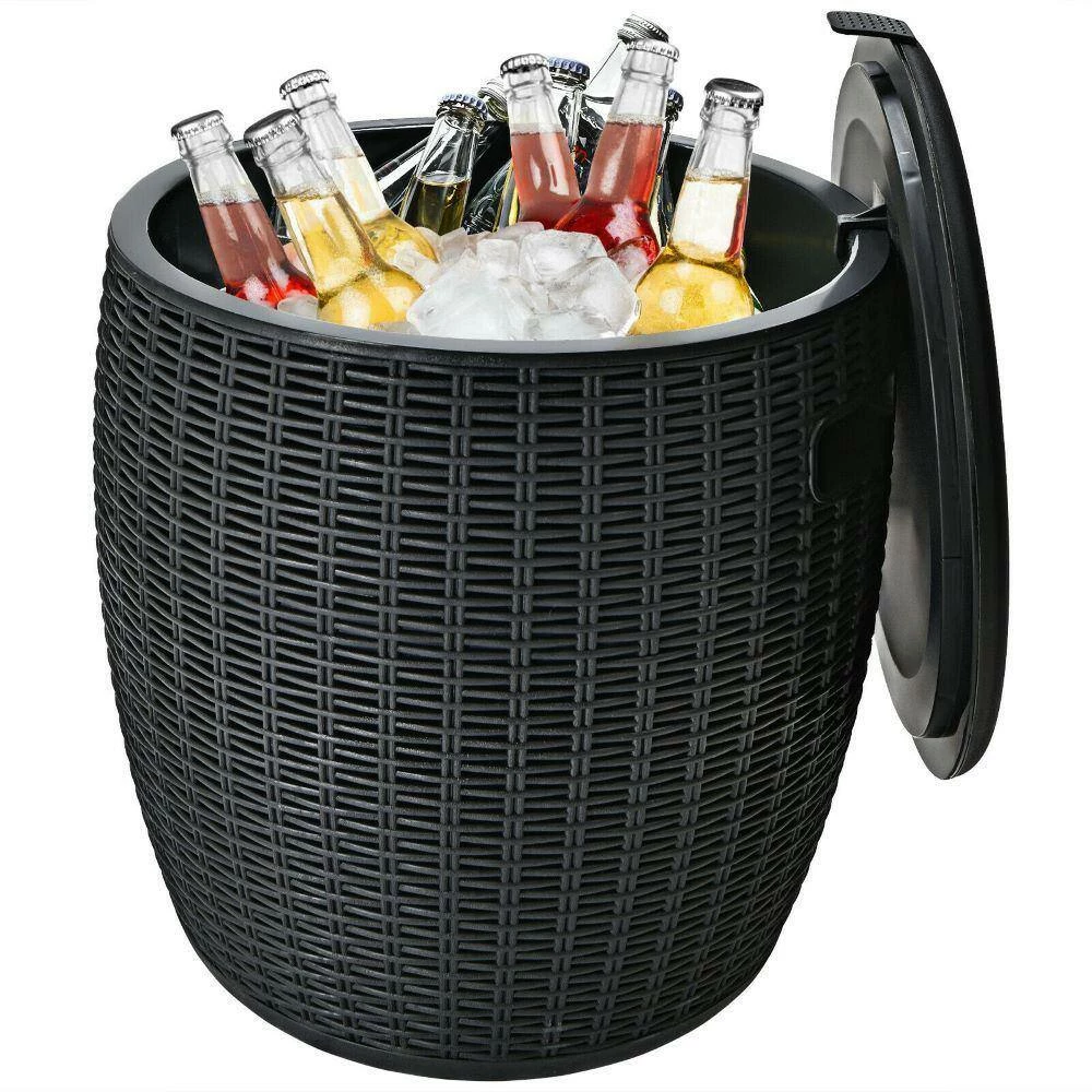 4-In-1 Cocktail Table, Patio Rattan Cool Bar 12 Gal. Cooler by Unbranded - Image 2