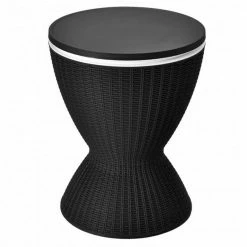 3 in 1 8 Gallon Patio Rattan Cooler Bar Table with Adjust Ice Bucket by Unbranded