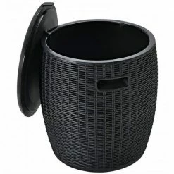 9 .5 Gallon 4-in-1 Patio Rattan Cooler Bar Cocktail Table Side Table by Unbranded