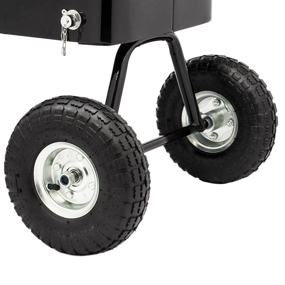 80 Qt. Wagon Rolling Cooler Ice Chest with Long Handle and 10 in. Wheels, Portable Patio Party Bar Cold Drink Beverage by VINGLI - Image 3