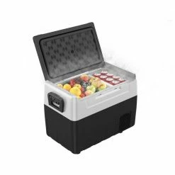 55 Liter/14.5 Gallon 86 Can Capacity Smart Portable Dual Zone Electric Car Fridge Camping Chest Cooler with Wheels by ProMounts