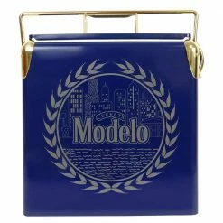 Modelo Retro Ice Chest Beverage Cooler with Bottle Opener 13L (14 qt.) 18 Can, Blue and Gold by Koolatron