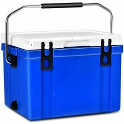 26 qt. Portable Cooler Camping Ice Chest Cooler with Stainless Handles for BBQ and Hiking and Outdoor Activities by HONEY JOY