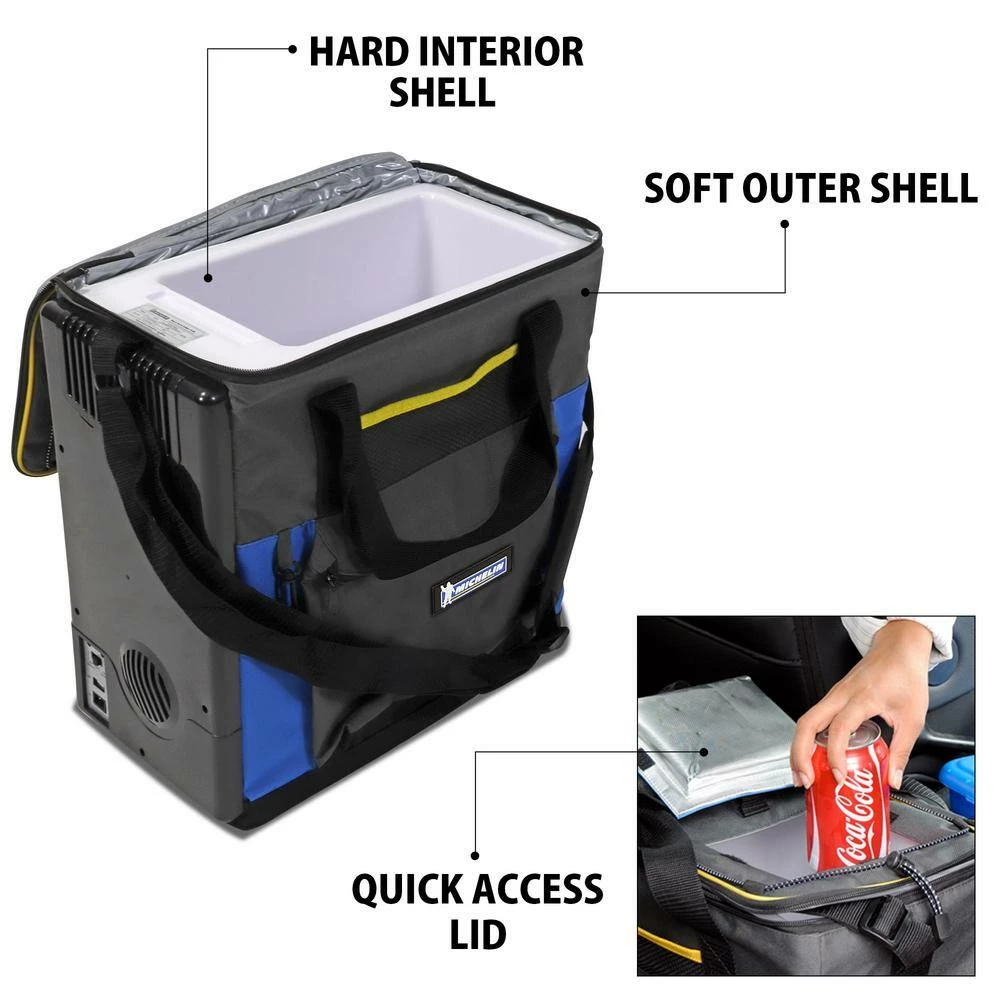 Thermoelectric Iceless 12V Cooler Warmer 15 qt (14L), Portable Car Fridge with Shoulder Strap by Michelin - Image 4