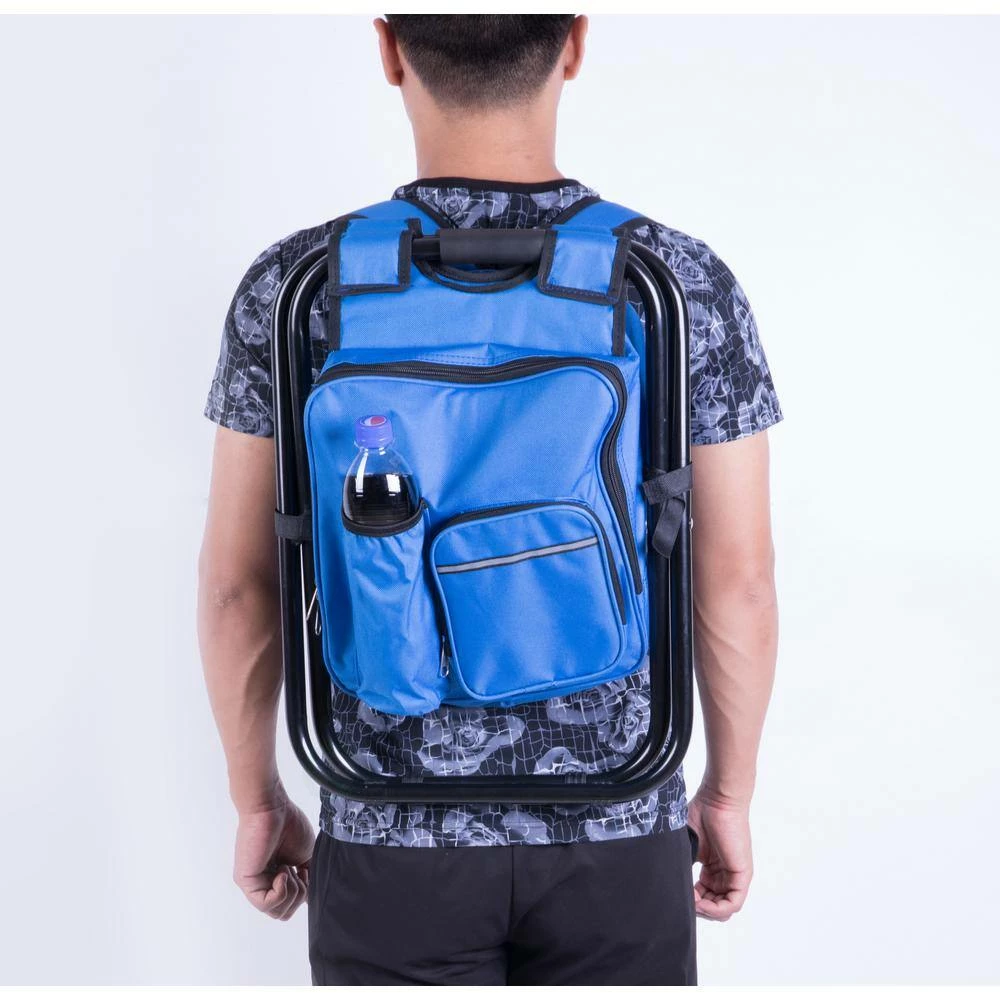 Folding 3-in-1 Stool/Backpack/Cooler Bag in Blue by PLAYBERG - Image 4