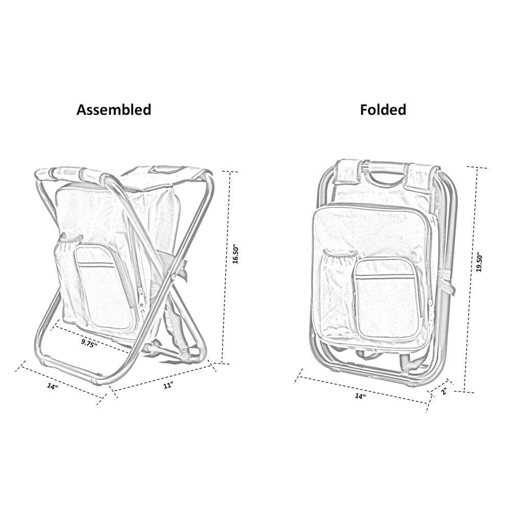 Folding 3-in-1 Stool/Backpack/Cooler Bag in Blue by PLAYBERG - Image 7