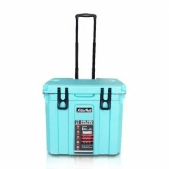 37 Qt. Aqua Blue Insulated Ice Chest Cooler w/Telescoping Tote, Wheel and Bottle Opener by XtremepowerUS