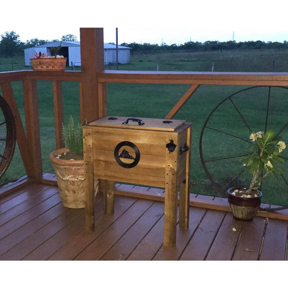 45 Qt. Wooden Patio Cooler w/Mountain Emblem by BACKYARD EXPRESSIONS PATIO · HOME · GARDEN - Image 5