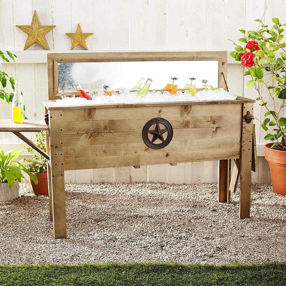 Backyard Expressions 87 Qt. Wooden Patio Cooler w/Side Shelves by BACKYARD EXPRESSIONS PATIO · HOME · GARDEN - Image 5