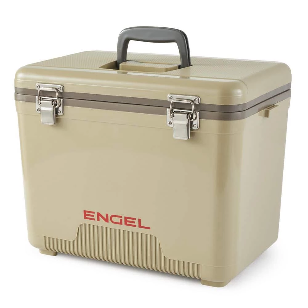 19 qt. Fishing Live Bait Dry Box Ice Cooler with Shoulder Strap, Tan by Engel - Image 2