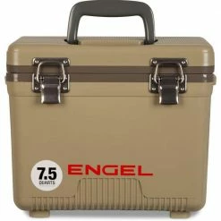7 .5 qt. EVA Gasket Seal Ice and DryBox Cooler with Carry Handles, Tan by Engel