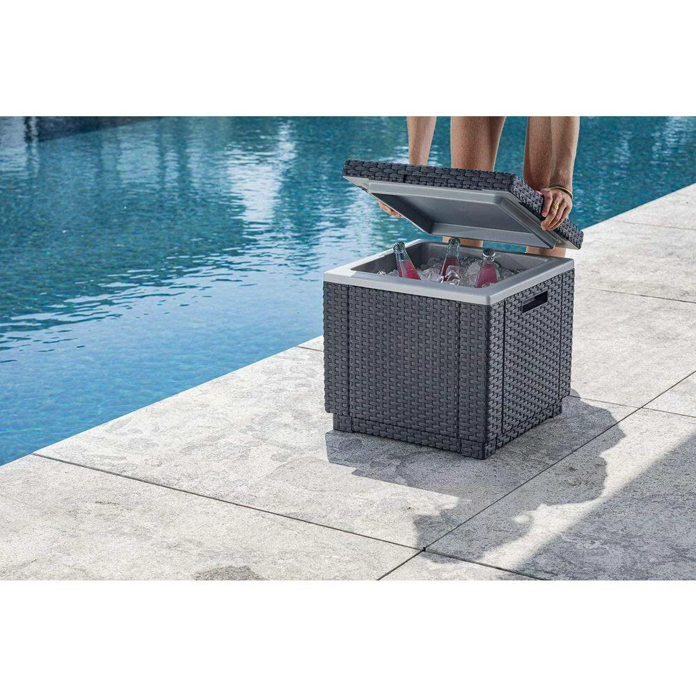 Outdoor Bar Cooling Table, 42 Qt., Patio, Picnicand Beach Accessories, Graphite, Patio Cooler by Unbranded - Image 4