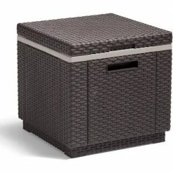 Outdoor Bar Cooling Table, 42 Qt., Patio, Picnic and Beach Accessory, Brown, Patio Cooler by Unbranded