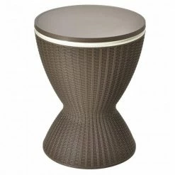 3 in 1 8 Gallon Patio Rattan Cooler Bar Table with Adjust Ice Bucket by Unbranded