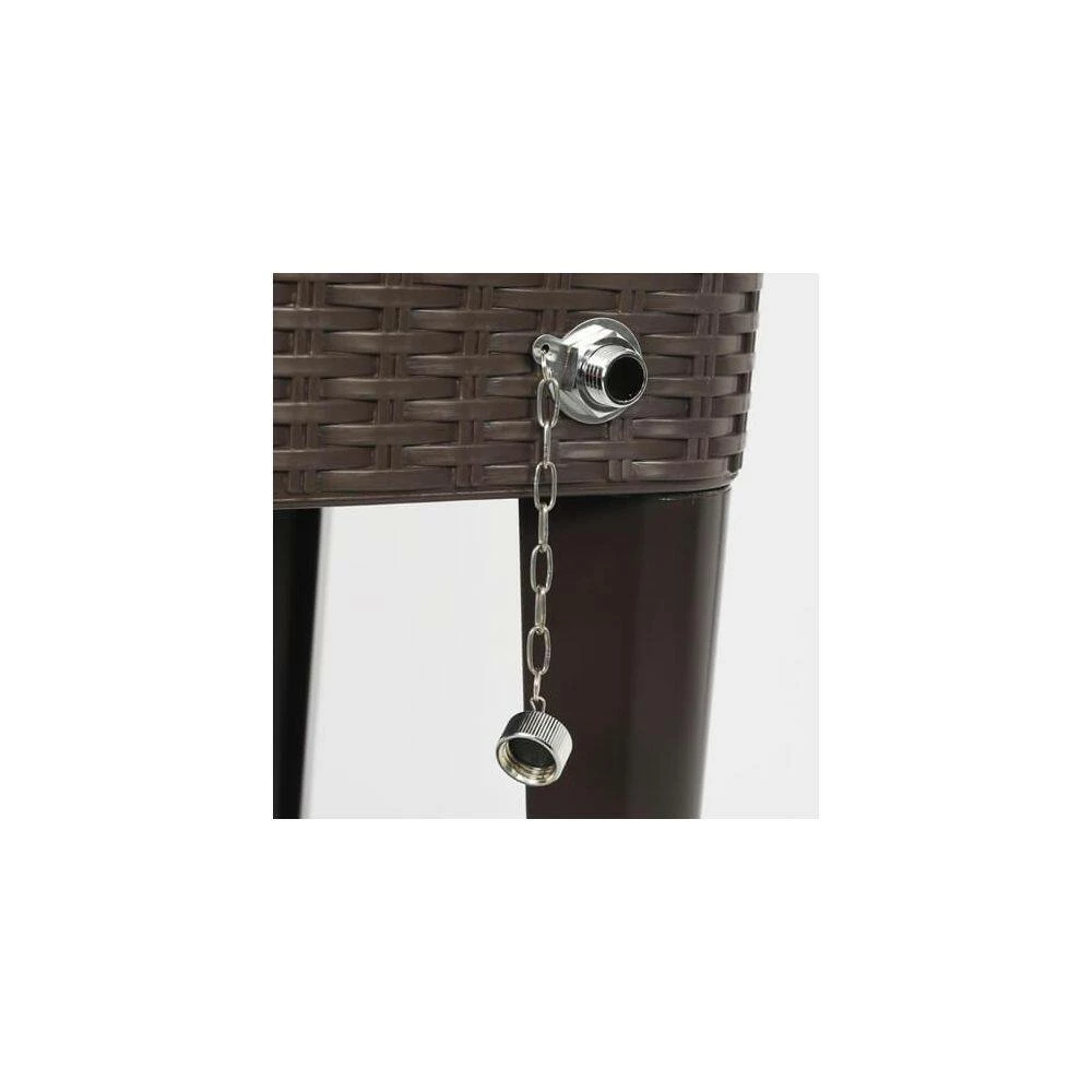 80 qt. Stainless Steel Outdoor Patio Rolling Cooler in Brown, Ice Chest Cart with Bottom Shelf by Kahomvis - Image 5