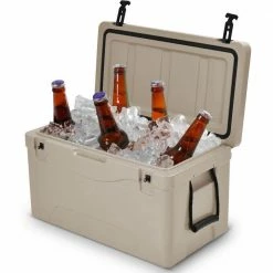 64 qt. Heavy Duty Outdoor Insulated Fishing Hunting Ice Chest Cooler in Gray by CASAINC