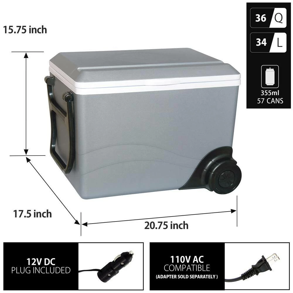 36 Qt. (34 L) Thermoelectric Wheeled Kool Kaddy Cooler by Unbranded - Image 7