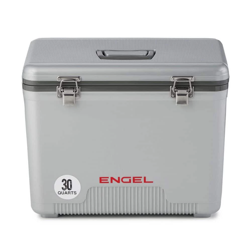 30 qt. 48 Can Leak-Proof Compact Insulated Airtight Drybox Cooler, Silver by Engel - Image 2