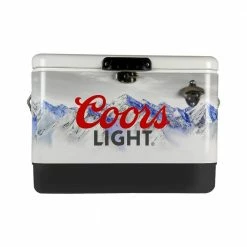 Coors Light Ice Chest Beverage Cooler with Bottle Opener 51L (54 qt.) 85 Can Capacity White and Black by Koolatron