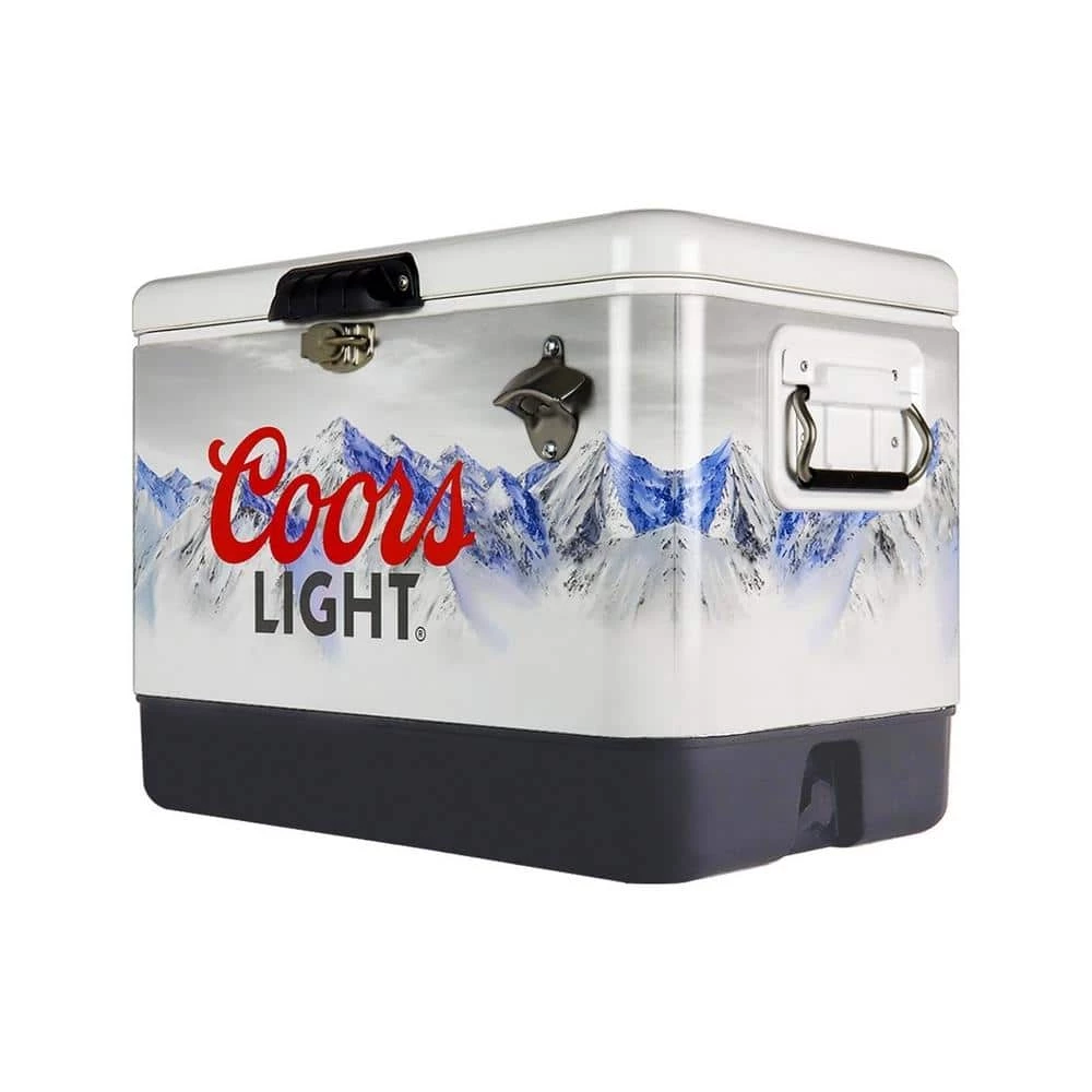 Coors Light Ice Chest Beverage Cooler with Bottle Opener 51L (54 qt.) 85 Can Capacity White and Black by Koolatron - Image 4