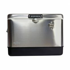 51 L (54 qt) Stainless Steel Beverage Ice Chest Cooler with Bottle Opener by Koolatron