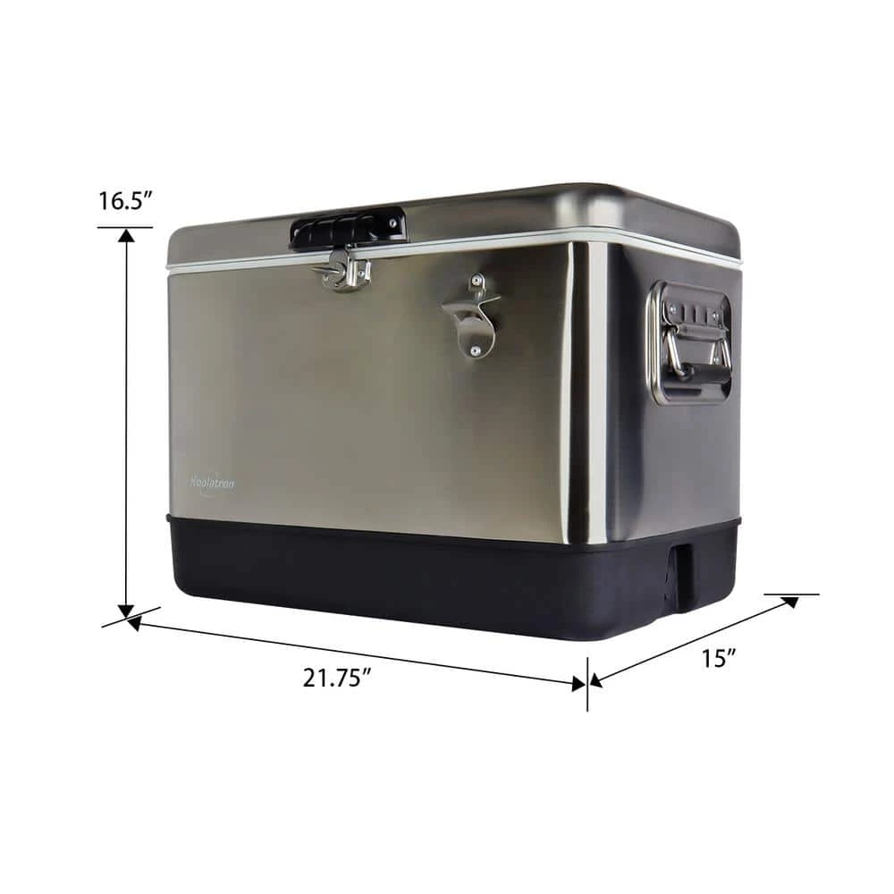 51 L (54 qt) Stainless Steel Beverage Ice Chest Cooler with Bottle Opener by Koolatron - Image 8