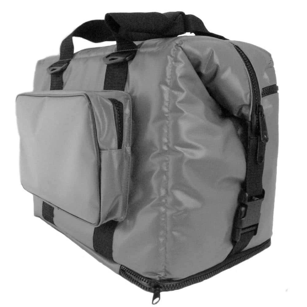 Magnetic Grey 24 cans soft cooler with zippered pouch by Magnacool