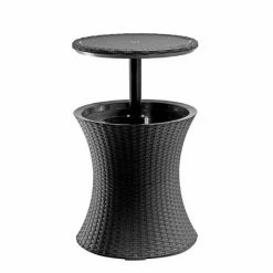 7. 5 Gal. Patio Furniture Rattan Style Patio Beverage Cooler Bar Table by Unbranded