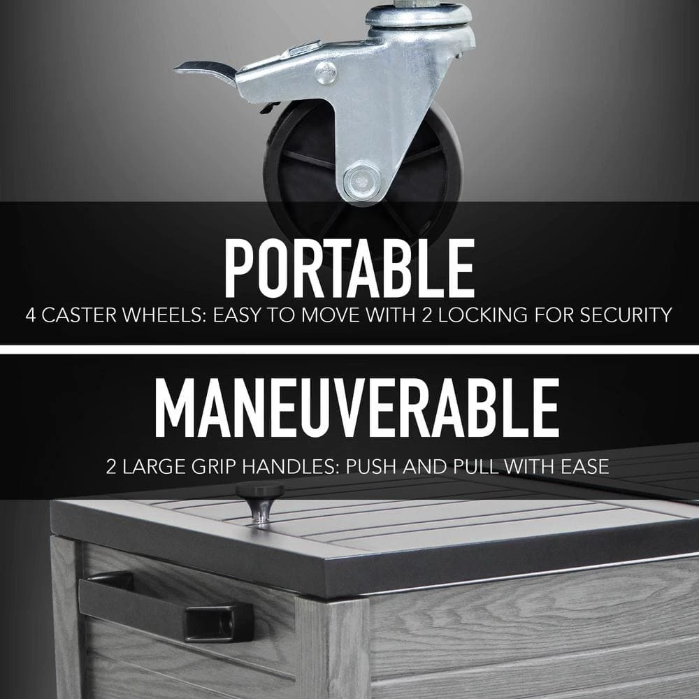 80 qt. Portable Rolling Patio Cooler, Gray by PERMASTEEL - Image 6