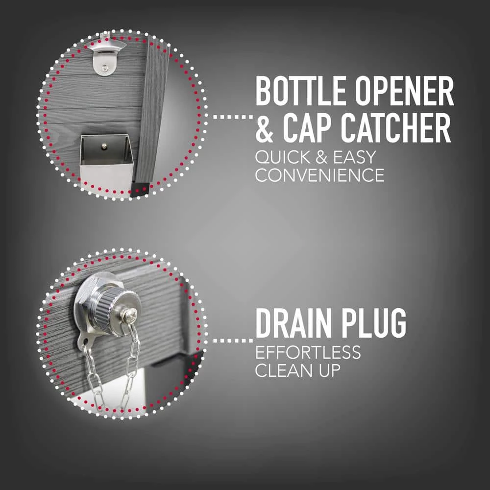 80 qt. Portable Rolling Patio Cooler, Gray by PERMASTEEL - Image 7