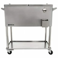 80 Qt. Stainless Steel Patio Cooler With Bottom Tray by PERMASTEEL