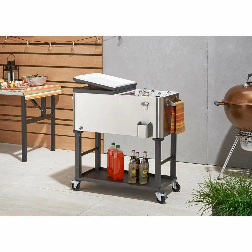 80 Qt./20 Gal. Stainless Steel Wheeled Cooler with Detachable Tub by TRINITY - Image 8