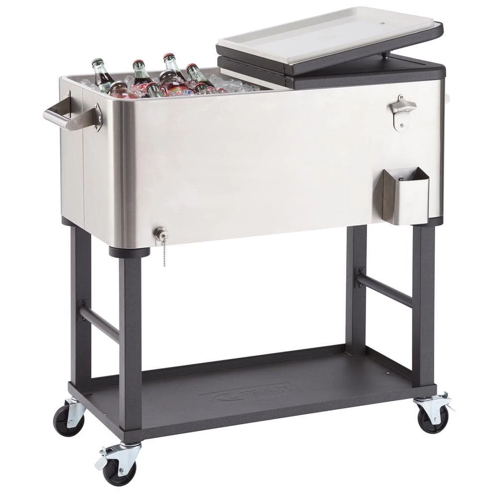 80 Qt./20 Gal. Stainless Steel Wheeled Cooler with Detachable Tub by TRINITY