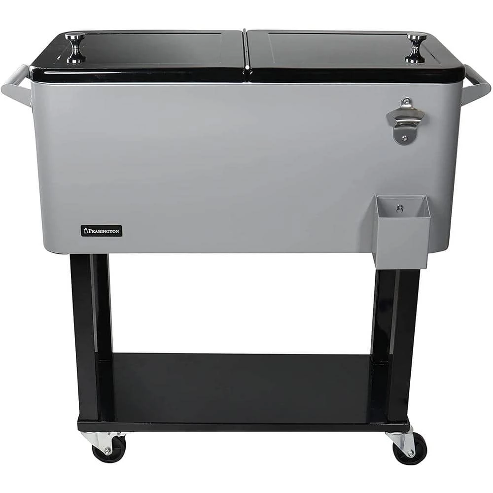 80 qt. Grey and Black Chest Cooler with Bottle Opener by Pearington