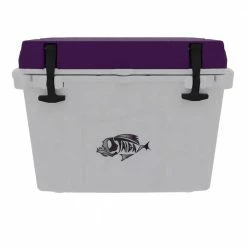 27 Quart Cooler White with Purple Lid by TAIGA