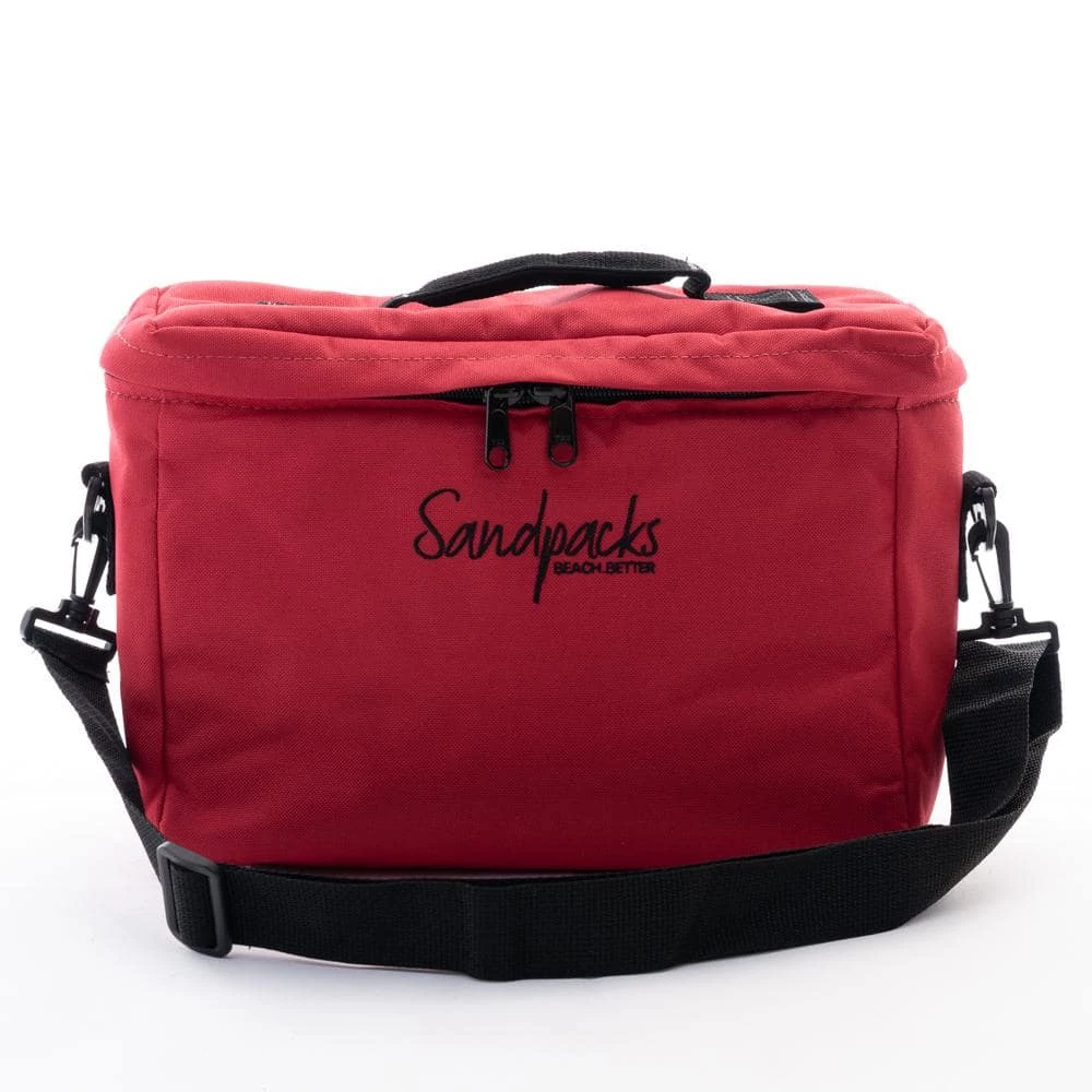 Sandpacks Red Soft-Side Cooler Tote - Clips To Your Beach Chair- by Unbranded