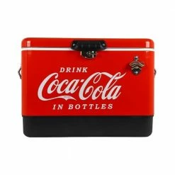 Coca-Cola Ice Chest Beverage Cooler with Bottle Opener, 51L (54 qt.), 85 Can Capacity, Red and Black by Koolatron