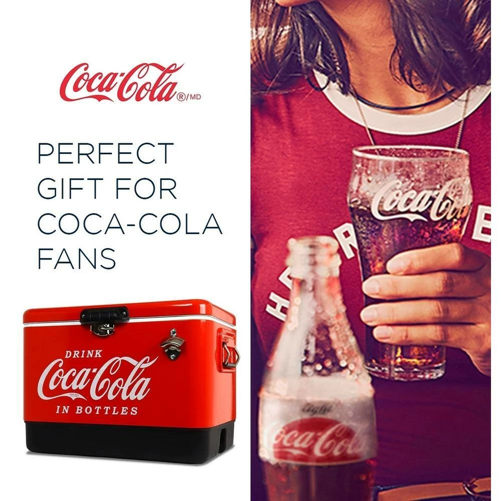 Coca-Cola Ice Chest Beverage Cooler with Bottle Opener, 51L (54 qt.), 85 Can Capacity, Red and Black by Koolatron - Image 9