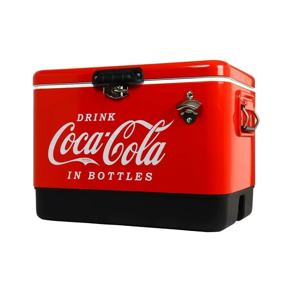 Coca-Cola Ice Chest Beverage Cooler with Bottle Opener, 51L (54 qt.), 85 Can Capacity, Red and Black by Koolatron - Image 4