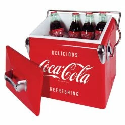 Coca-Cola Retro Ice Chest Beverage Cooler with Bottle Opener 13L (14 qt.) 18 Can, Red and Silver by Koolatron