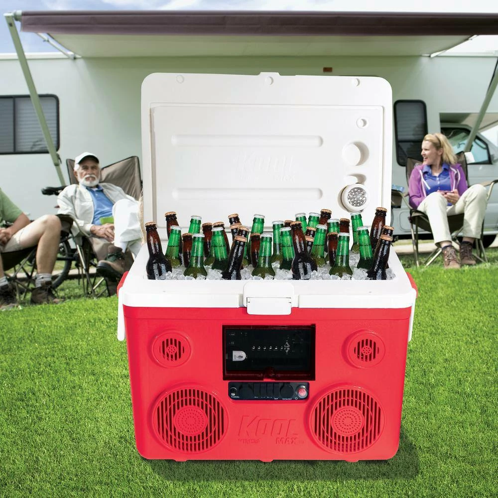 KoolMax 40 Qt. Red Wheeled Cooler, Bluetooth PA System and Power Station by TUNES2GO - Image 9