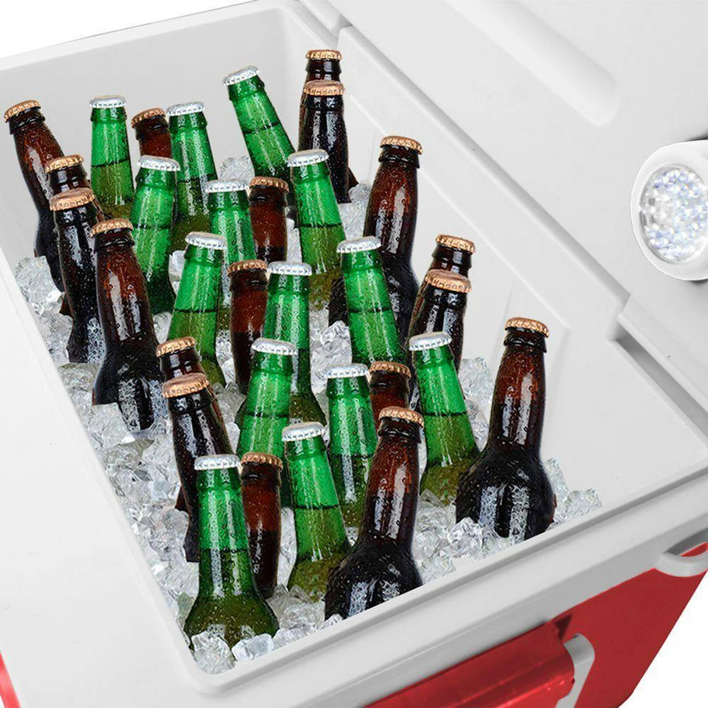 KoolMax 40 Qt. Red Wheeled Cooler, Bluetooth PA System and Power Station by TUNES2GO - Image 6